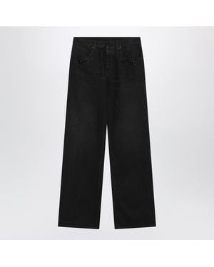 Gucci Horsebit Low-Rise Denim Flare Jeans - Black