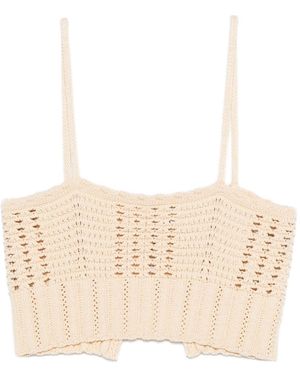forte_forte Knitted Bralette Top - Natural