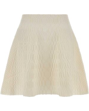 Balmain Ivory Knit Skirt - Natural