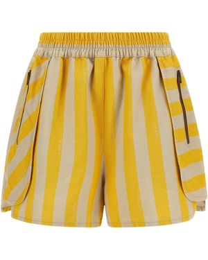 Fendi Pequin Striped Shorts - Yellow