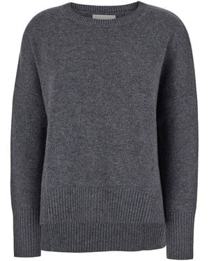 Lisa Yang Sweater With U-Neck And Long Sleeves - Gray