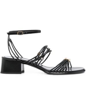 Celine Triomphe Leather Sandals - White