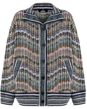Missoni Zigzag-Pattern Cardigan - Gray