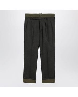 Prada Forestgreen Pants With Double Waistband - Gray