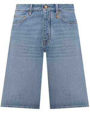 Amiri Knee-Length Denim Shorts - Blue