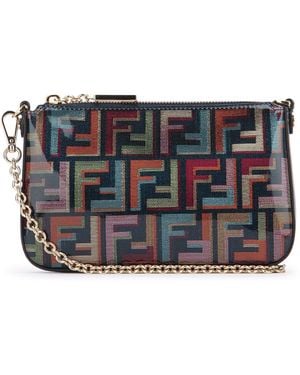 Fendi Baguette Pouch Tessuto Lame F - Gray