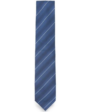 Tom Ford Stripe Tonal Weave Silk Tie - Blue
