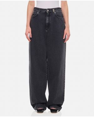 McQueen Straight Leg Denim Pants - Black