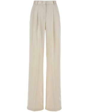 ANDAMANE Ivory Satin Nathalie Palazzo Pant - White