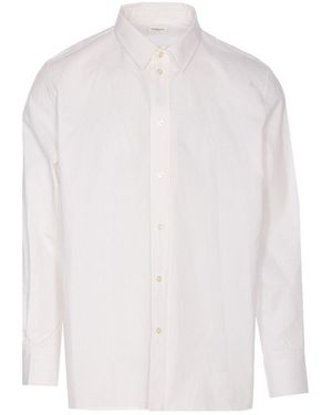 Saint Laurent Striped Cassandre Shirt - White