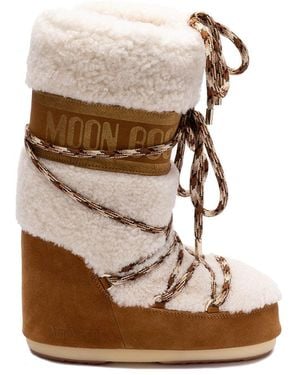 Moon Boot 'Icon Shearling' Boots - Natural