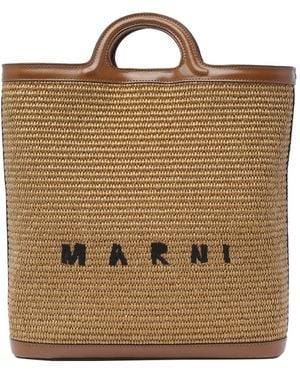 Marni Raffia Effect Tropicalia Handbag - Metallic