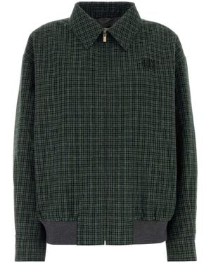 Miu Miu Embroidered Flannel Jacket - Green