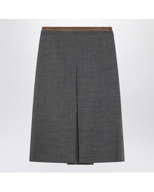 Prada Slate Wool Skirt - Gray