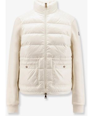 Moncler Padded Jacket With Fabric Details - White