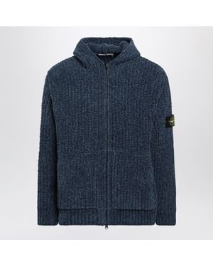 Stone Island Steel Chenille Zip-Up Hoodie - Blue