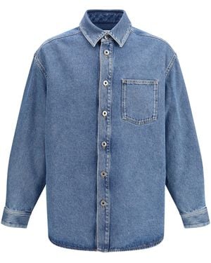 Loewe Shirt-Jacket With Anagram Embroidery - Blue