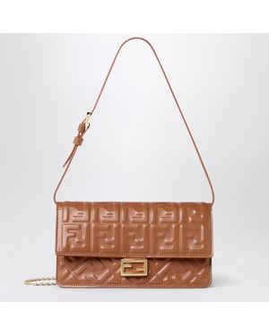 Fendi Baguette On Chain Wallet - Brown