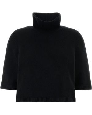 Alaïa Ivory Cashmere Blend Sweater - Black
