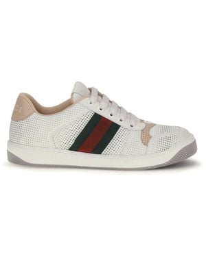 Gucci W Screener Snkr Perf Lthr - White