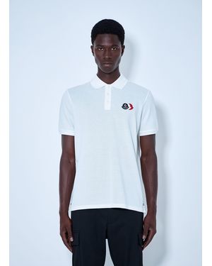 Moncler Piqué Polo Shirt With Logo Embroidery - White