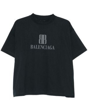 関税送料込◆BALENCIAGA ◆l BB Stencil Vintage Tシャツ Balenciaga Metal Bb Stencil Oversized Vintage T-shirt In