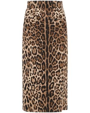 Dolce & Gabbana Dolce & Gabbana Leopard Viscose Skirt - Natural