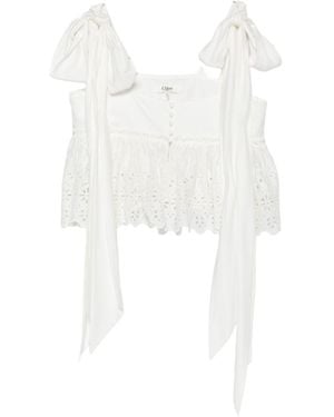 Chloé Chloé Embroidered Top - White
