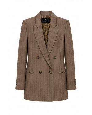 Etro Clothing Blazers & Gilets - Brown