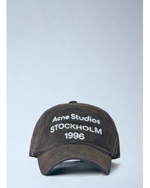Acne Studios Washed Fabric Logo Baseball Cap - Blue