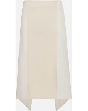 JW Anderson Asymmetrical Hem Double-Layer Midi Skirt - White