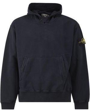 Stone Island Oversized Hoodie With Raglan Sleeves - Blue