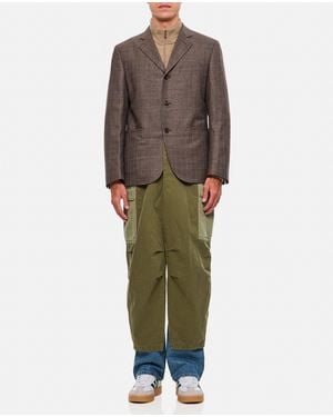 Junya Watanabe Cargo-Style Single Breasted Blazer With Utilitarian Pockets - Green