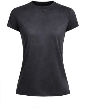 Courreges Solid Crew Neck T-Shirt - Black