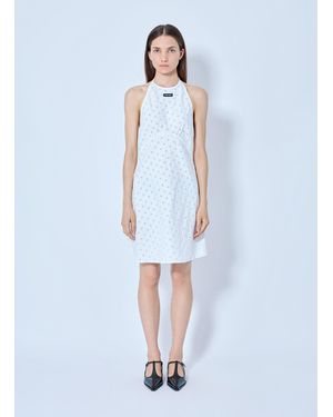 Miu Miu Cady Eyelet Lace Mini Dress - Blue