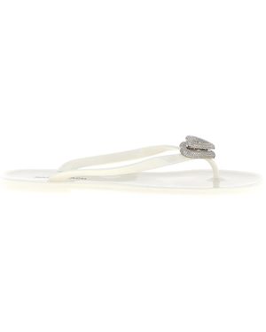Mach & Mach Mach & Mach 'Double Heart' Sandals - White
