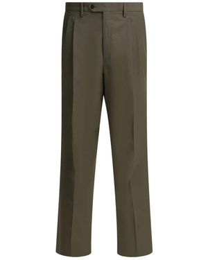 Prada Wide-Leg Wool Pants - Green