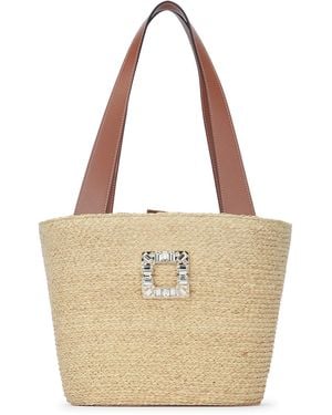 Roger Vivier Rv Skate Straw Panier Small - Natural