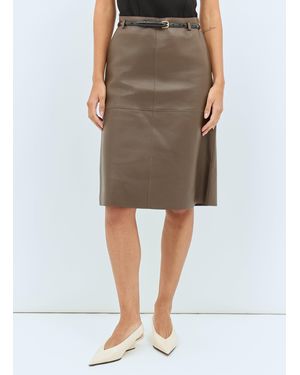 TOTEME Double Leather Skirt - Natural