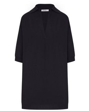 Max Mara Long Viscose Crepe Sweater - Blue