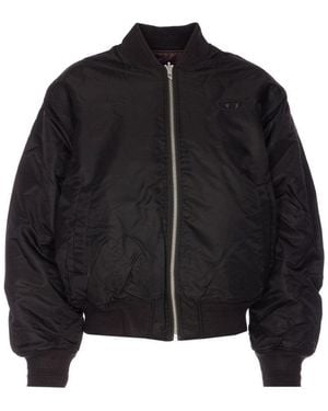 DIESEL Logo W-Type-D1 Reversible Bomber Jacket - Black