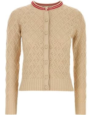 Fendi Cardigan Argyle Cotton - Natural