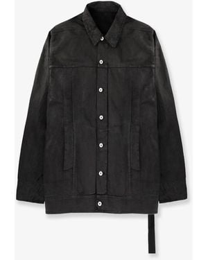 Rick Owens Waxed Denim Jacket - Black