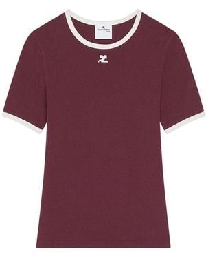 Courreges "Signature Contrast" T-Shirt - Purple
