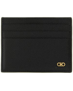 Ferragamo 'Gancini' Card Holder - Black