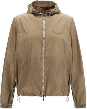 Burberry Newport Nylon Hooded Jacket - Natural