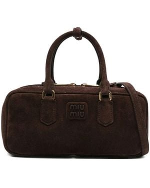 Miu Miu Arcadie Large Suede Bag - Black