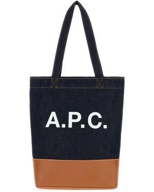 A.P.C. Dark Denim Cohlo Handbag - Blue