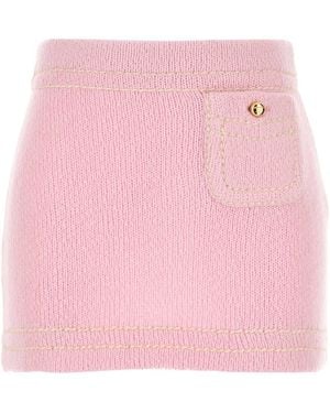 Prada Cashmere Mini Skirt - Pink