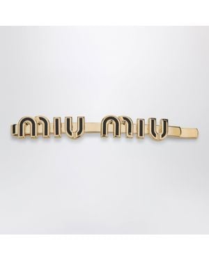 Miu Miu Enameled Metal Hair Clip - Metallic